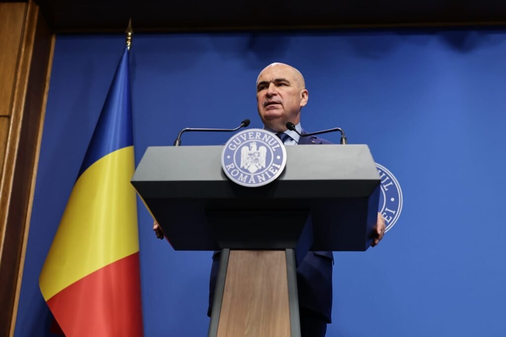 Ilie Bolojan în conferință la Palatul Victoria FOTO Vlad Chirea