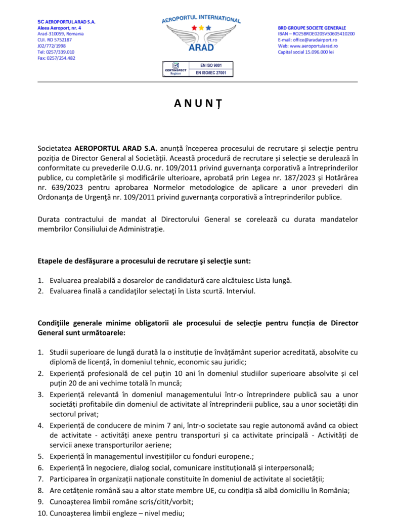 ANUNȚ