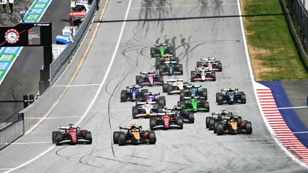 Cine transmite Marele Premiu de Formula 1 din Țările de Jos 2025. Unde se vede cursa la TV în România 29 June 2025, Austria, Spielberg: Formula 1 driverst on start at the Formula One Austrian Grand Prix at the Red Bull Ring in Spielberg. Photo: Max Slovencik/APA/dpa