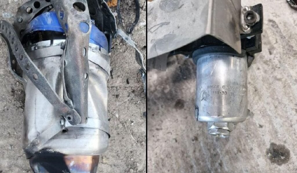 Dronele Shahed care au lovit Kievul aveau motoare cehe și chinezești, precum și piese germane In imagine se observa resturile unor drone Shahed folosite de Rusia in atacarea Ucrainei. Pe una din piese se poate citi numele firmei Bosch dovada prezentei pieselor occidentale in dronele Rusiei