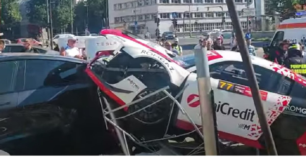 Marco, fiul regretatului Mihai Leu, implicat într-un accident la Timișoara Super Rally