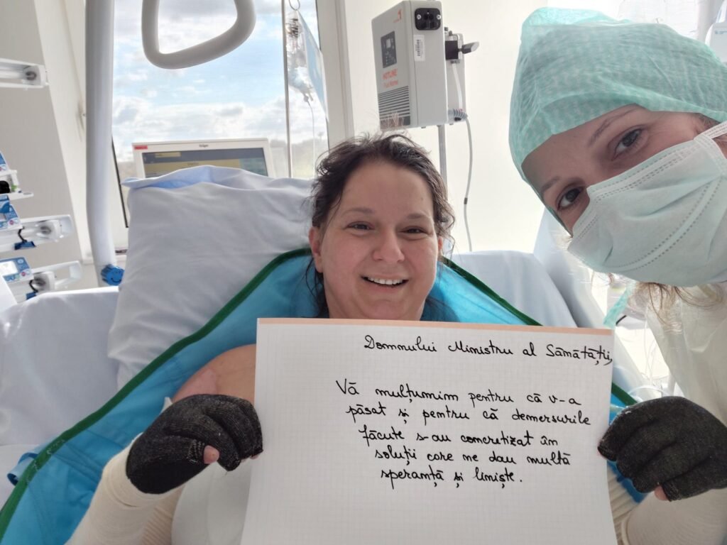 Mesajul surorii Laviniei, pacienta cu arsuri infectată la Floreasca: Azi doare mai puțin