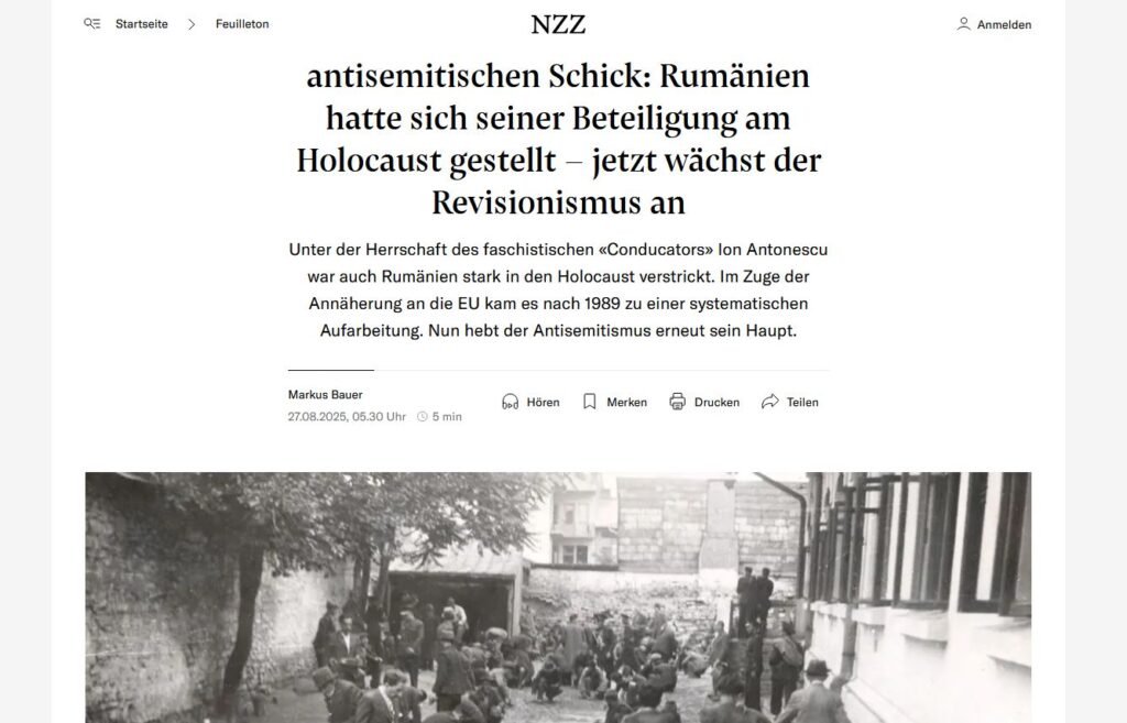 Presa elvețiană: Antisemitism "cool", noua modă în România