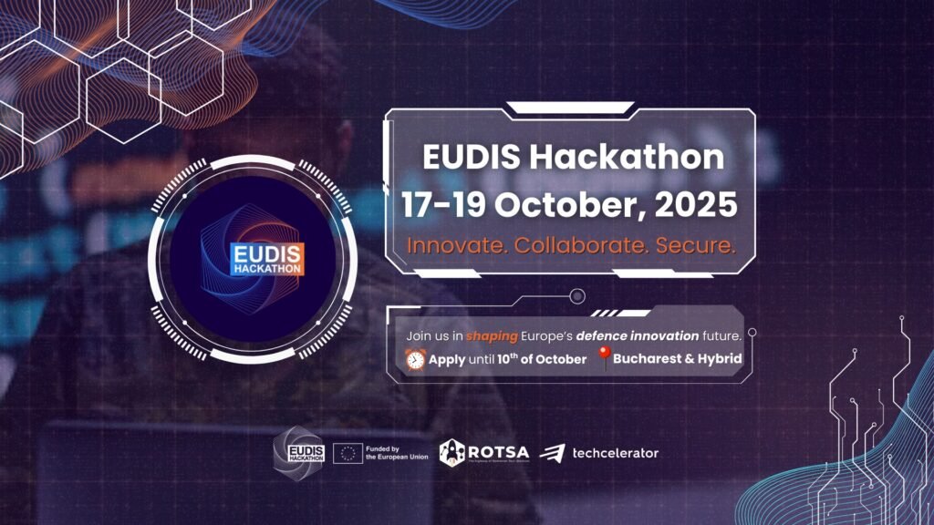 Studenți, startup-uri și inovatori pot aplica la EUDIS Hackathon - competiția europeană pentru soluții digitale în apărare și spațiu
