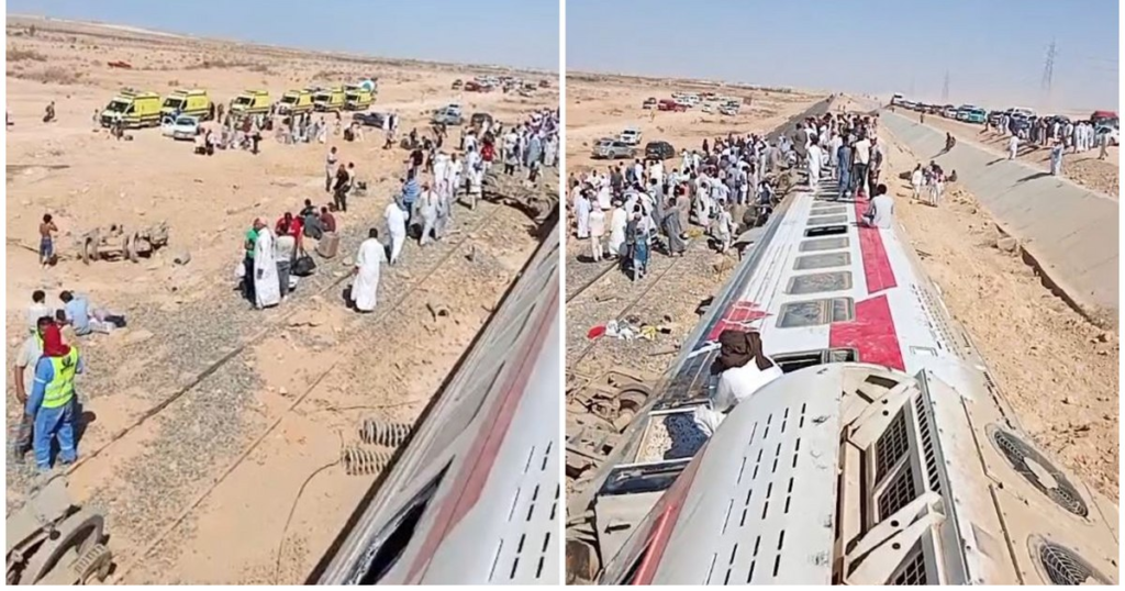 Un tren de călători a deraiat în vestul Egiptului. Trei persoane au murit, 94 sunt rănite Un tren de călători a deraiat în vestul Egiptului. Trei persoane au murit, 94 sunt rănite