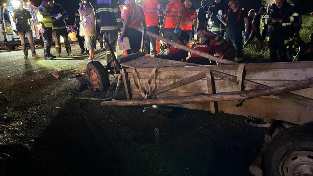 Căruță lovită de autoutilitară, cinci victime, două au decedat