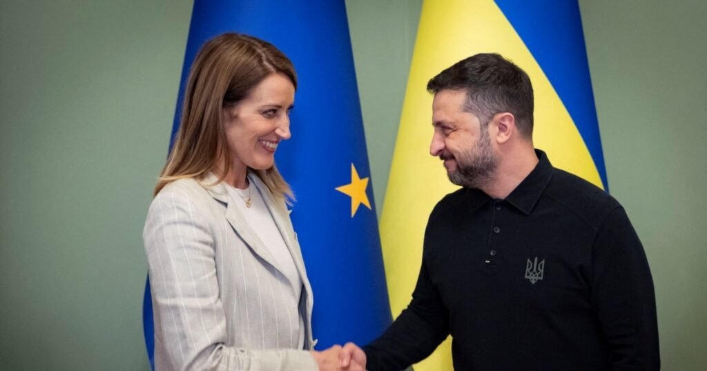 Întâlnire Metsola-Zelenski la Kiev. Reprezentanță PE, deschisă în capitala Ucrainei. „Aderarea la UE este o garanție de securitate în sine”