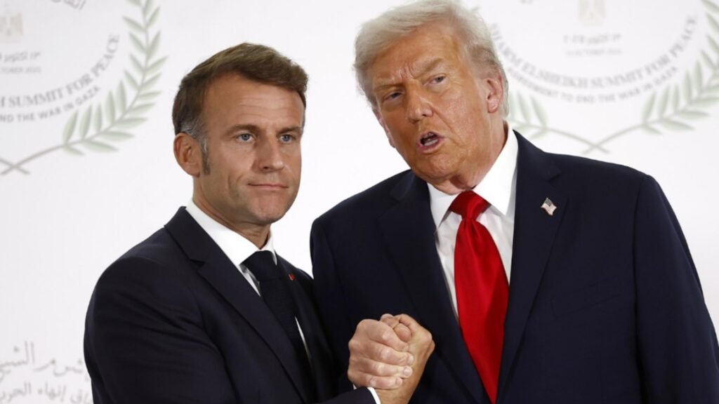 Donald Trump și Emmanuel Macron. Foto: Profimedia
