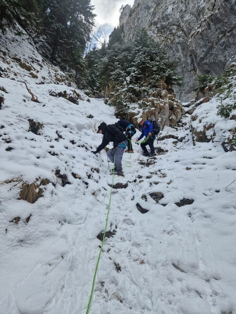 Doi turiști blocați într-o zonă greu accesibilă din Masivul Piatra Craiului au fost salvați de jandarmii montani