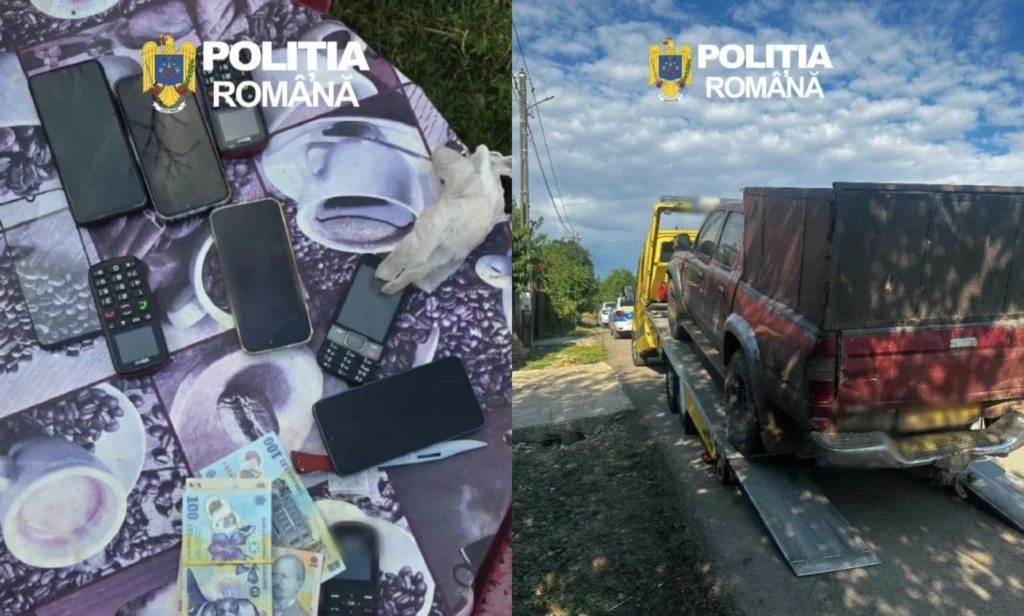 Percheziții în Giurgiu după furtul a 1.000 de litri de motorină. Polițiștii au ridicat un autoturism, bani și telefoane mobile