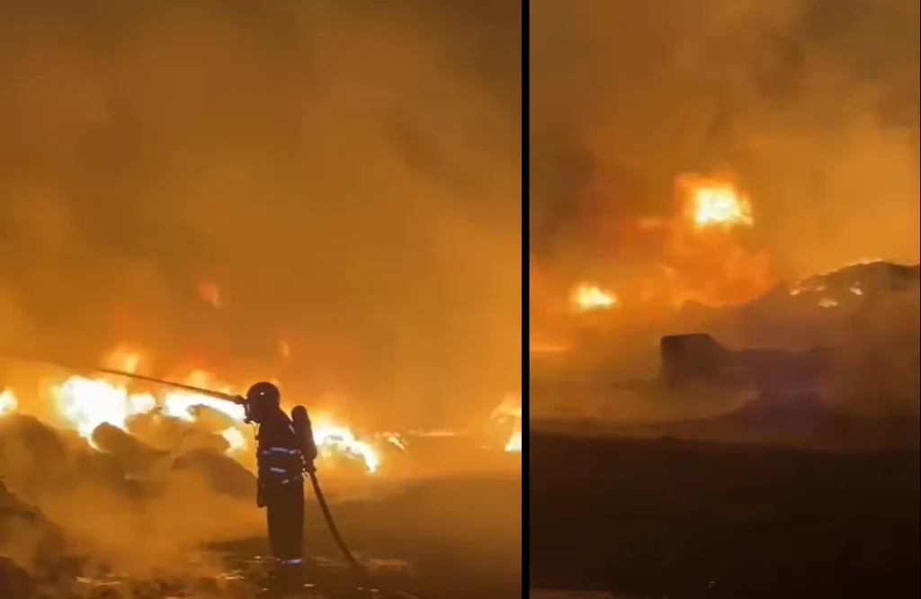 Realitatea.NET | Incendiu devastator la un depozit de mase plastice din Giurgiu. S-a emis Ro Alert